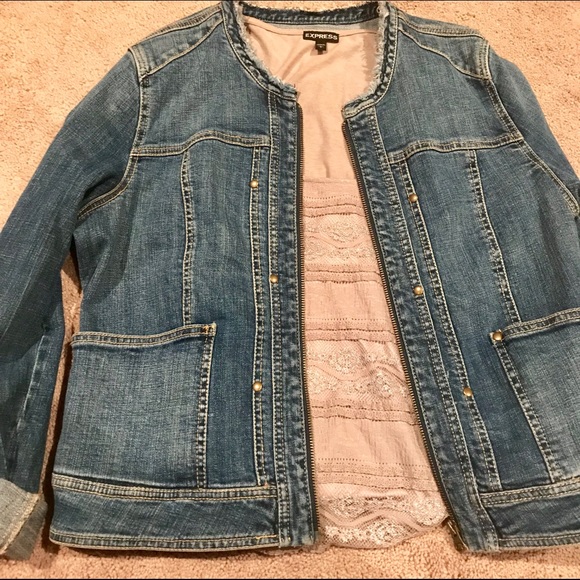 jean jacket with no collar